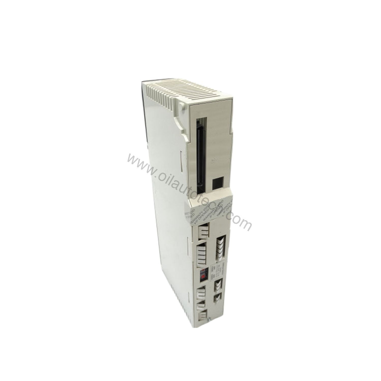 Figure 1: Front view of the Schneider 140CPU31110 industrial automation component showing its physical design and enclosure.