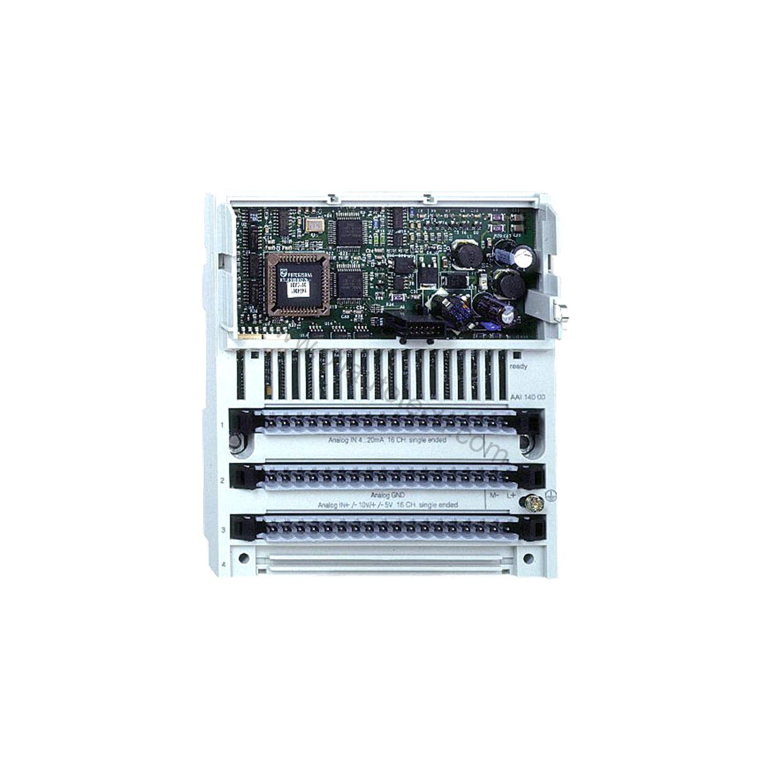 Figure 1: Front view of the Schneider 170AAI12001 industrial automation component showing its physical design and enclosure.