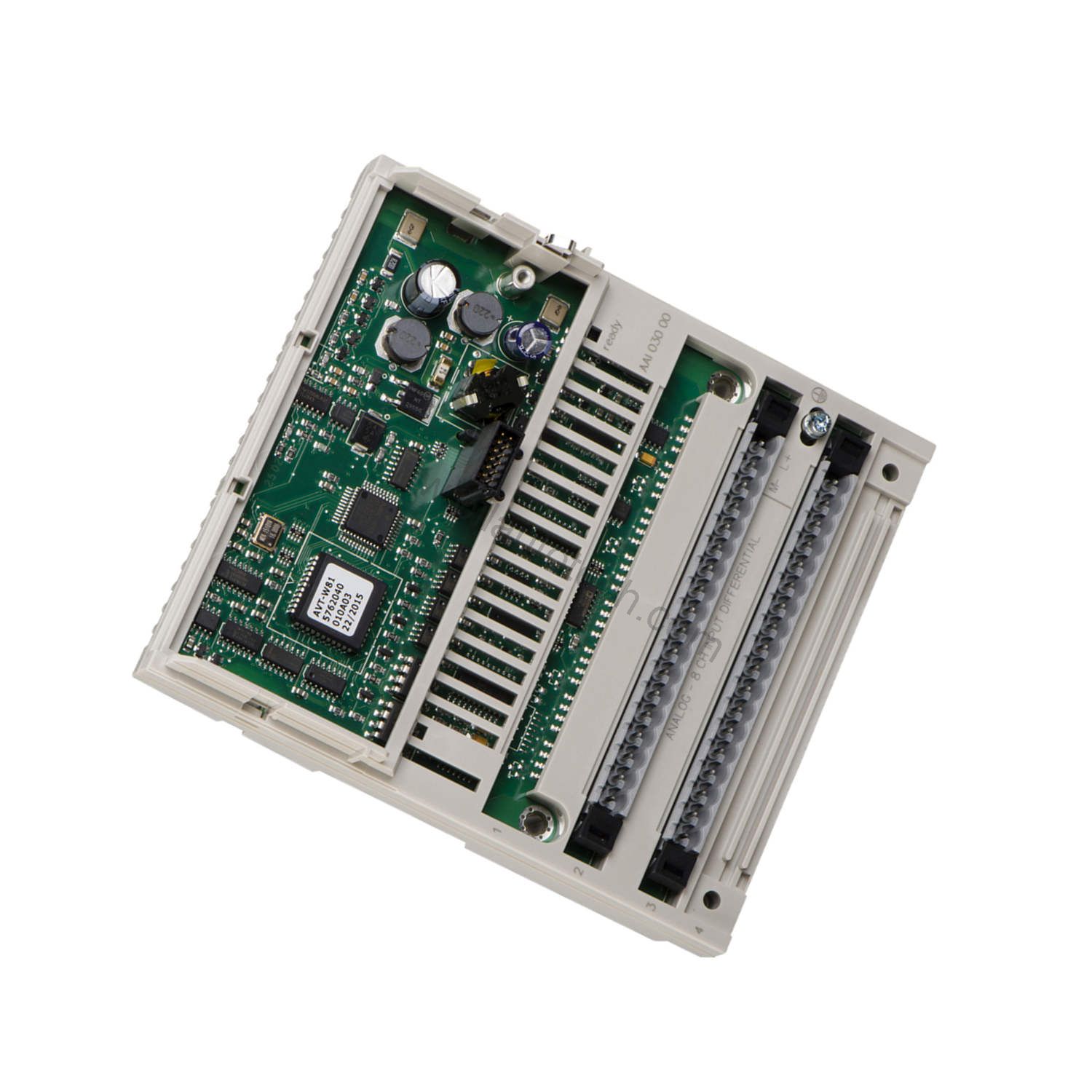 Figure 2: Technical layout and connection details for the Schneider 170AAI52040 industrial automation component.