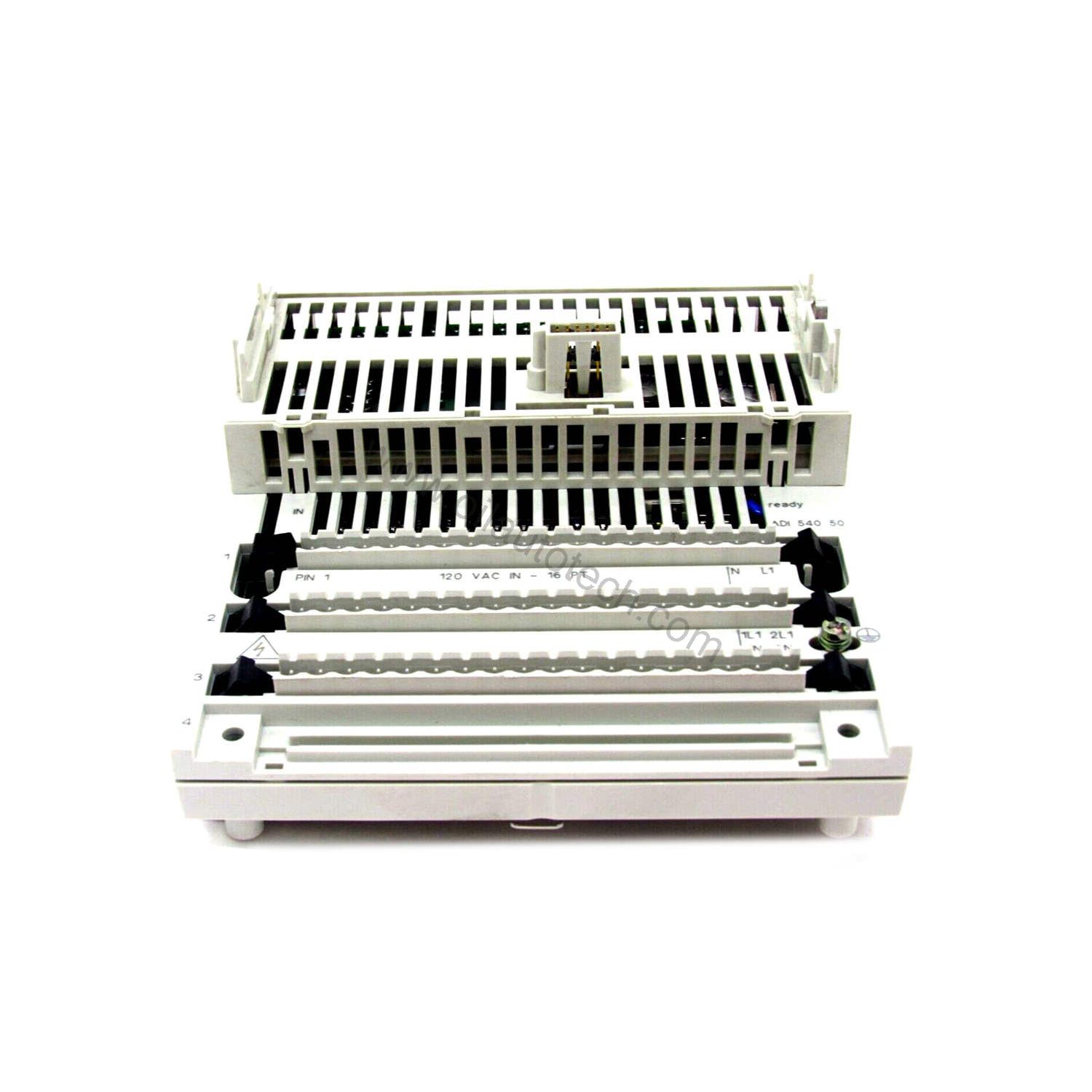 Figure 1: Front view of the Schneider 170ADI35000 industrial automation component showing its physical design and enclosure.