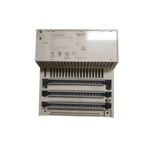 Figure 1: Front view of the Schneider 170DDI16001 industrial automation component showing its physical design and enclosure.