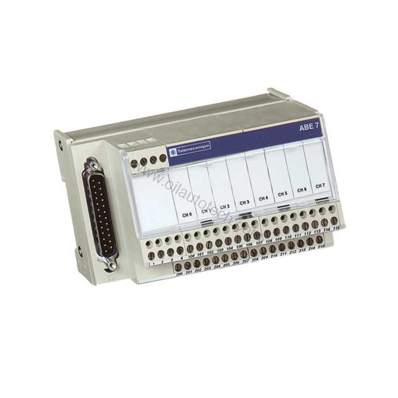 Figure 1: Front view of the Schneider ABE7CPA31E industrial automation component showing its physical design and enclosure.