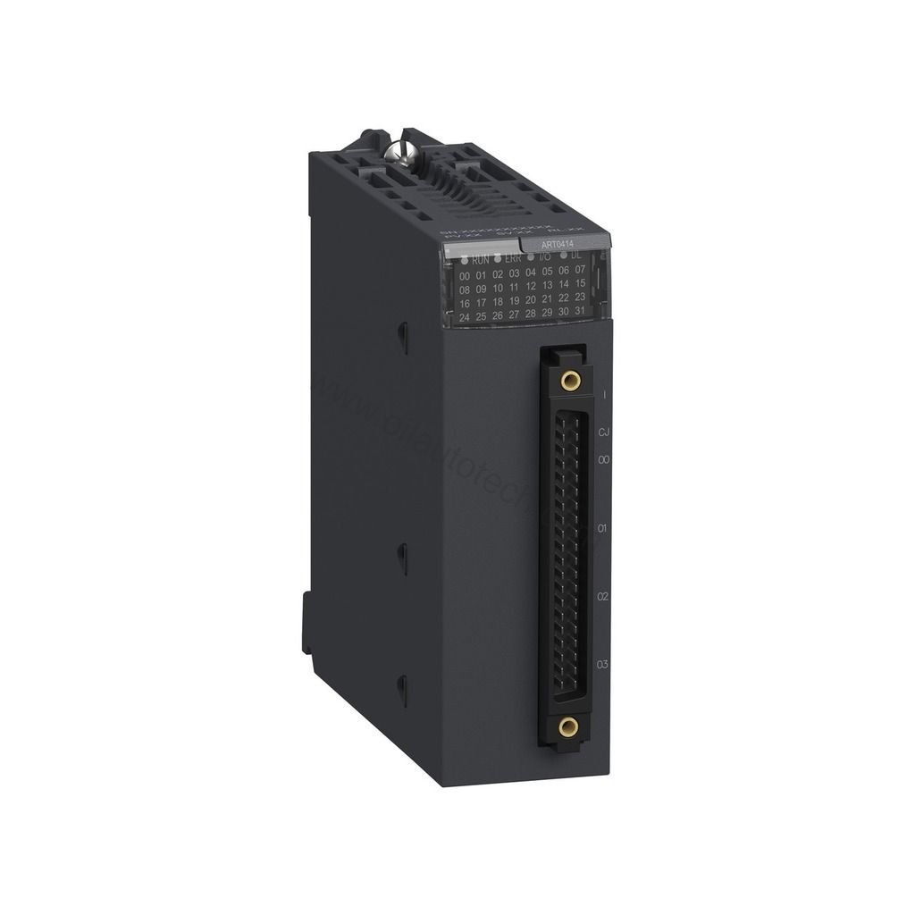 Figure 1: Front view of the Schneider BMXART0414 industrial automation component showing its physical design and enclosure.