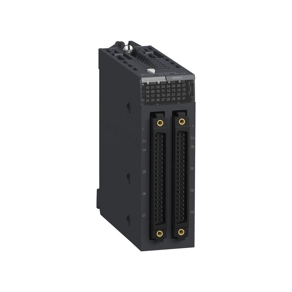 Figure 1: Front view of the Schneider BMXART0814 industrial automation component showing its physical design and enclosure.